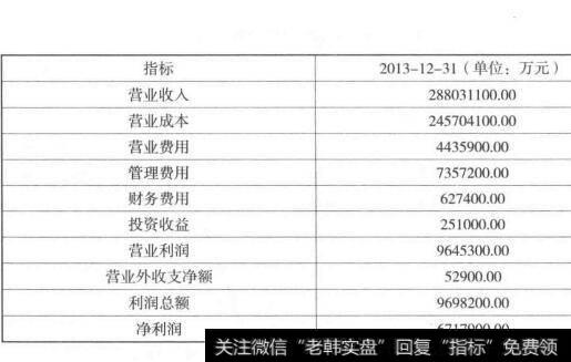 中国石化披露的利润表（2013年12月31日)