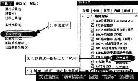 大智慧设定“常用指标”