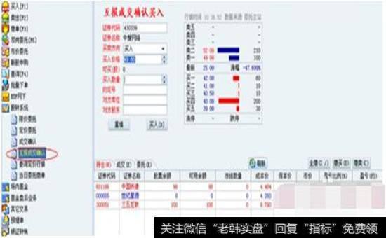 “互报成交确认”菜单示意图