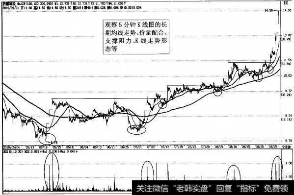 图2-50强势股西藏城投5分钟K线图