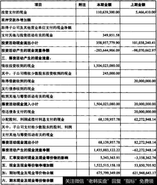 青岛海信电器股份有限公司现金流量表3