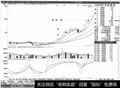 图2-24  中金黄金分时走势图