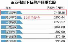 昔日“公募一哥”王亚伟重仓票大涨7%，亏损只剩壳或有资产注入