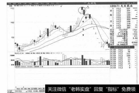 图7-7天目药业分时走势图