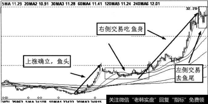 右侧交易去鱼头，左侧交易去鱼尾，专吃鱼身的交易方法在中长线日K线操作级别中的应用