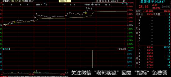 盐津铺子涨停分时图