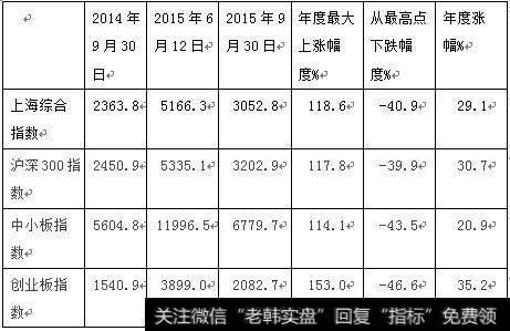 2015年<a href='/gushiyaowen/289944.html'>股票市场</a>指数波动情况