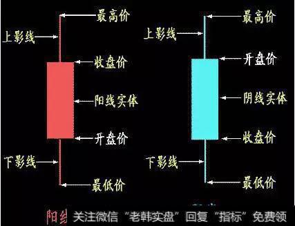 实体以上细线叫上影线，实体以下细线叫下影线