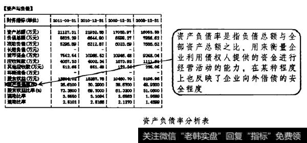 资产负债率分析表