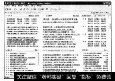 新浪网财经频道中股票首页提供的股市动态信息