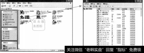 在打开的【管理工具】窗口中双击【服务】图标，打开【服务】窗口