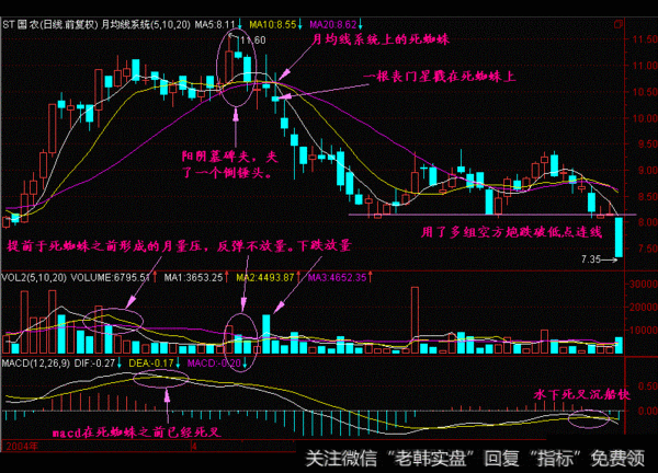 一个月均线系统上形成的死蜘蛛