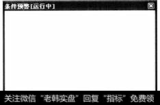 单击该按钮，打开【条件预警】对话框，并显示正在运行中提示信息。