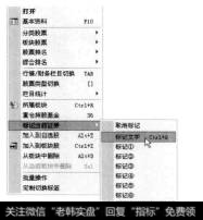 在【报价分析】页面中单击鼠标右键，从弹出的快捷菜单中选择【标记当前证券】【标记文字】子菜单项。