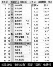 选择【功能】【在线人气】菜单项。