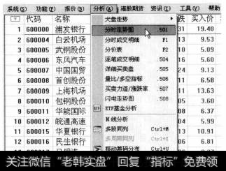 选择【分析】【分时走势图】菜单命令。