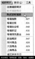 打开通达信软件,选择【港股期货】【购买实时港股】菜单命令