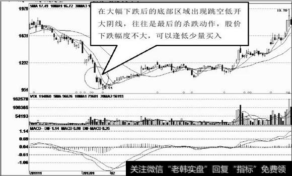 跳空低开大阴线最后的杀跌动作