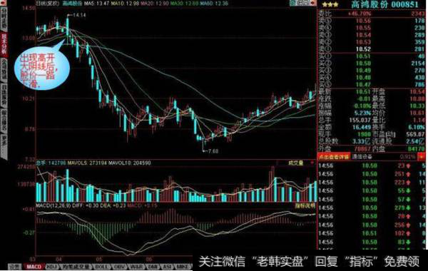 K线的形态图解之高开大阴线