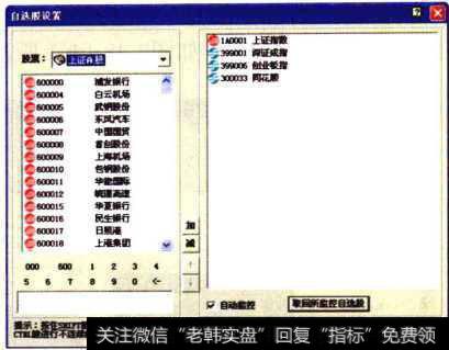 “自选股设置”对话框