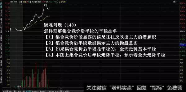 怎样理解集合竞价后半段的平稳挂单