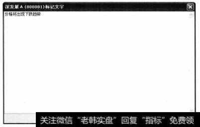 弹出【深发展A (000001)标记文字】对话框。输入需要标记的文字,单击【添加标记】按钮。