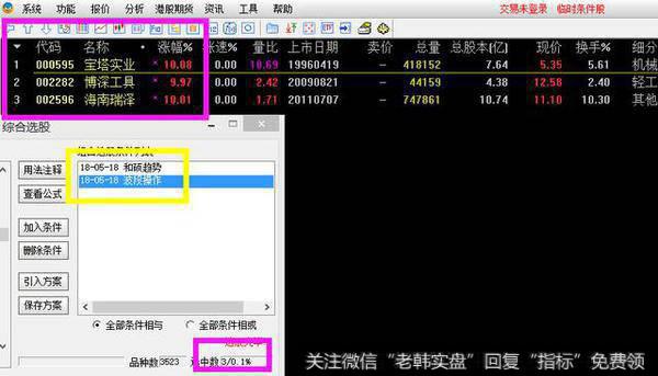利用该选股公式选出的