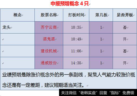 中报预增概念