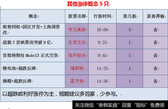 其他涨停概念