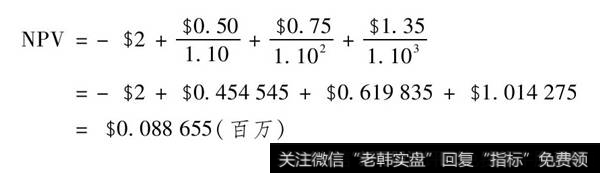 该项目的净现值计算