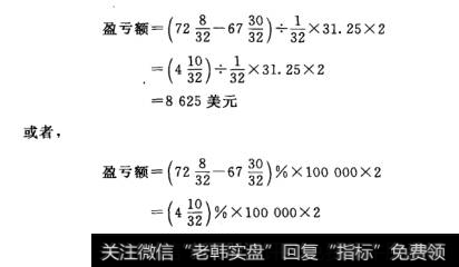 国债合约的盈亏额计算案例