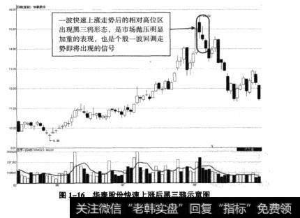 图1-16华泰股份快速上涨后黑三鸦示意图