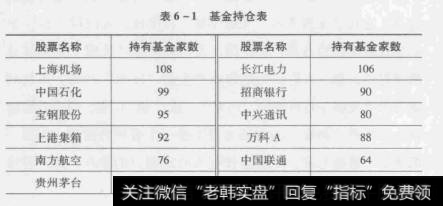 表6-1基金持仓表