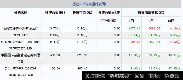 01月03日盛运环保深股通持股明细