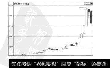 图11.4山东黄金（600547）的月K线图