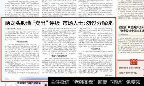 龙头股遭卖出评级