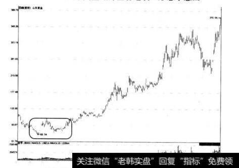 图9-18 山东黄金低位振荡后的走势图