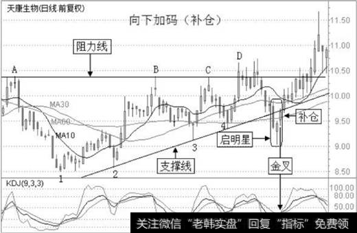 天康生物2012年3月8日至2012年7月18日的日K线、均线和KDJ指标组合图