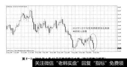 图5-12010年1月12日开始的欧元大跌(欧元指数日线图)