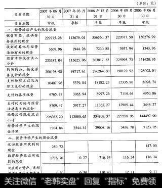 山东黄金2006年6月至2007年6月现金流量表