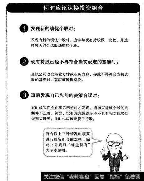 巴菲特认为只要符合以下哪些条件，他就会进行成分股的汰换？