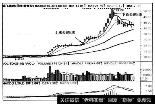 下降趋势的关键K线，简称下跌关键K线