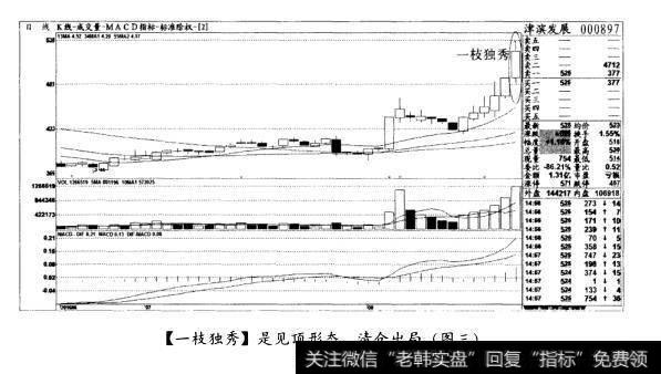 [一枝独秀]是见顶形态，清仓出局(图三)