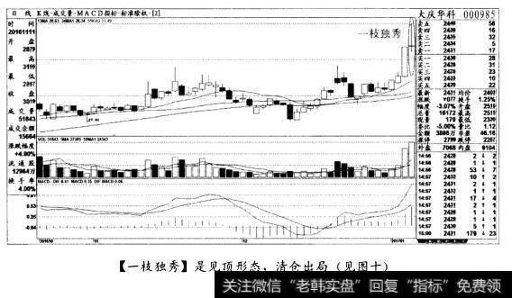 [一枝独秀]是见顶形态，清仓出局(见图十)