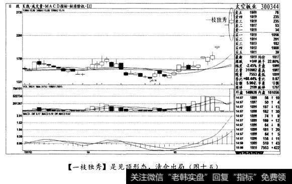 [一枝独秀]是见顶形态，清仓出局(图十五)