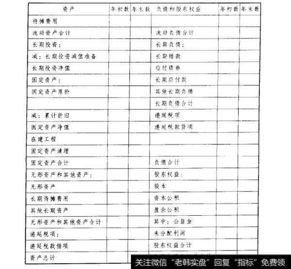资产负债表（续表）