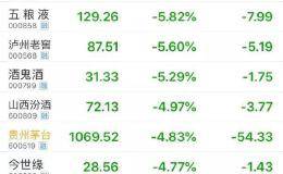 白酒股全线杀跌 茅台大跌近5%！泡沫破裂了？