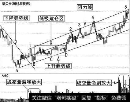 瑞贝卡(600439)的一段周K线走势图