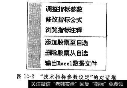 点出指标的“右键莱单”