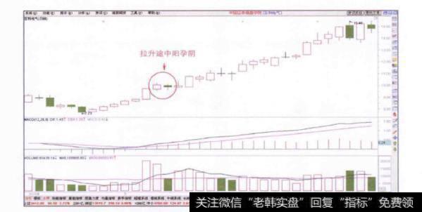 当股价在拉升途中出现阳孕阴信号时投资者如何买进?